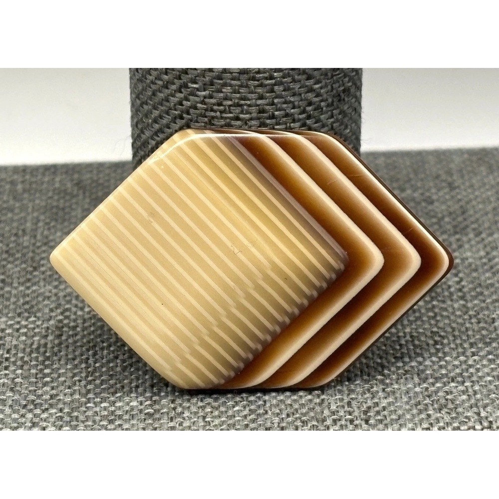 Vintage Signed Lea Stein Paris Layered Lucite Brooch Made in France Modernist